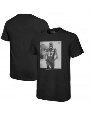 Travis Kelce Kansas City Chiefs Majestic Threads Übergroßes T-Shirt mit Spielergrafik – Schwarz