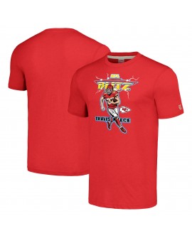 Travis Kelce Kansas City Chiefs Homage Unisex NFL Blitz Spieler Tri-Blend T-Shirt – Meliertes Rot