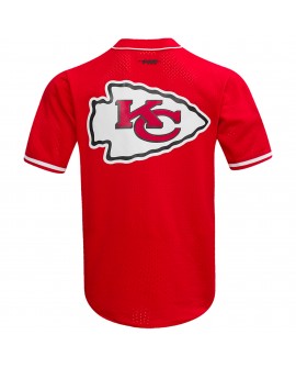 Travis Kelce Kansas City Chiefs Pro Standard Mesh Button-Up Baseball-Trikot – Rot