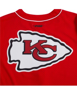 Travis Kelce Kansas City Chiefs Pro Standard Mesh Button-Up Baseball-Trikot – Rot