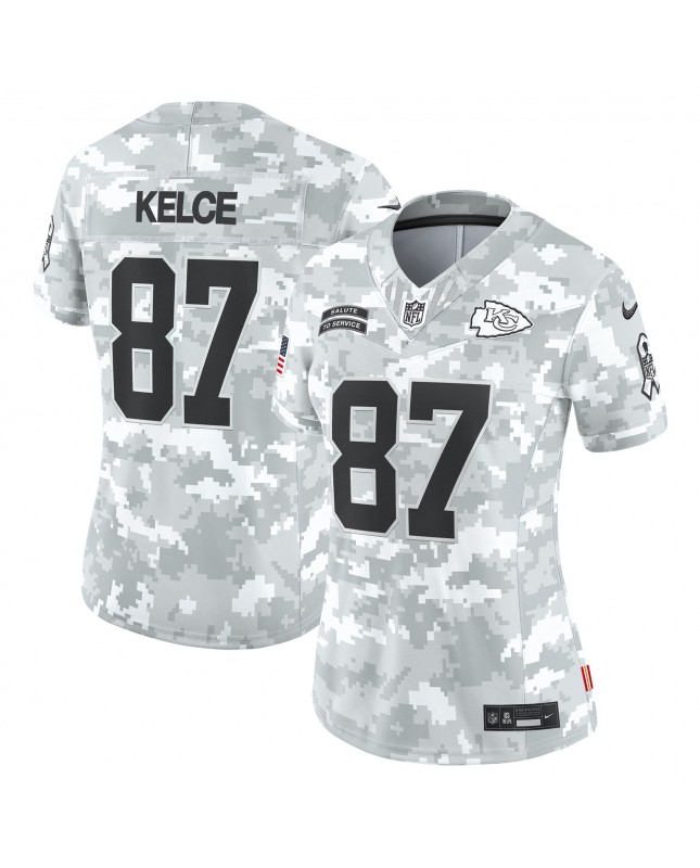 Travis Kelce Kansas City Chiefs Nike Damen 2024 Salute to Service Limited Trikot – Arctic Camo