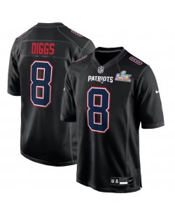 Nike Stefon Diggs New England Patriots Schwarzes Super Bowl LX Patch Carbon Fashion Spielers Trikot
