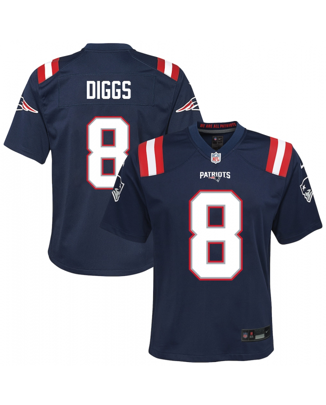 Nike Stefon Diggs New England Patriots Jugend-Trikot in Marineblau