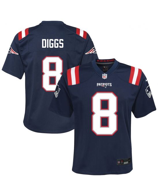 Nike Stefon Diggs New England Patriots Jugend-Trikot in Marineblau