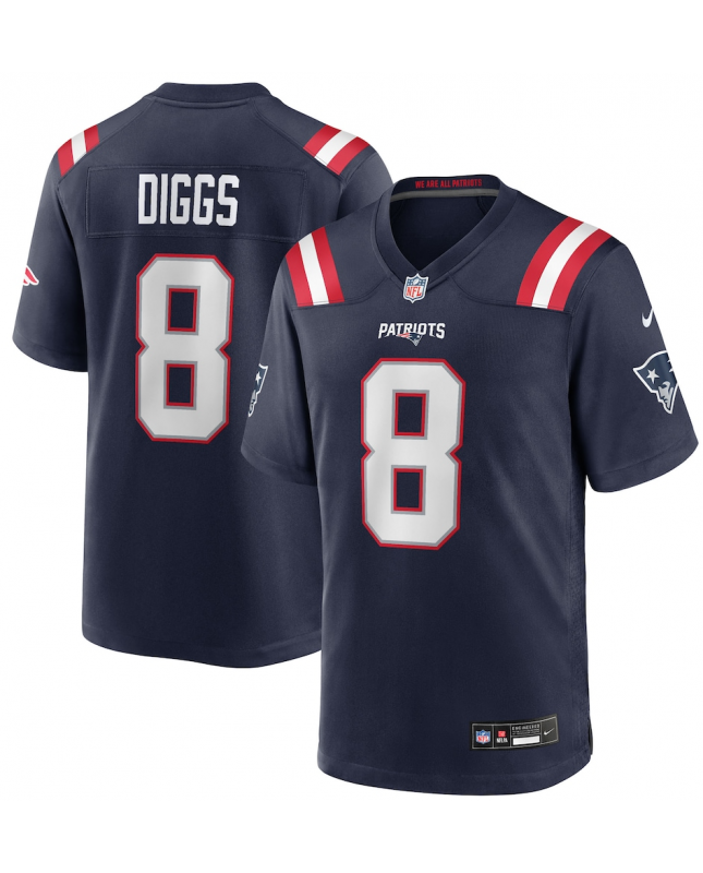 Nike Stefon Diggs New England Patriots Marineblaues Spielers Trikot
