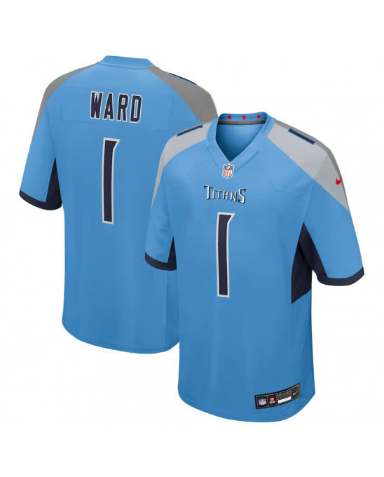 Nike Cameron Ward Tennessee Titans Hellblau 2025 NFL Draft Erste Runde Pick Spiels Trikot
