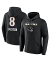 Lamar Jackson Baltimore Ravens – Schwarzer Pullover-Hoodie mit Team-Schriftzug