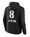Lamar Jackson Baltimore Ravens – Schwarzer Pullover-Hoodie mit Team-Schriftzug