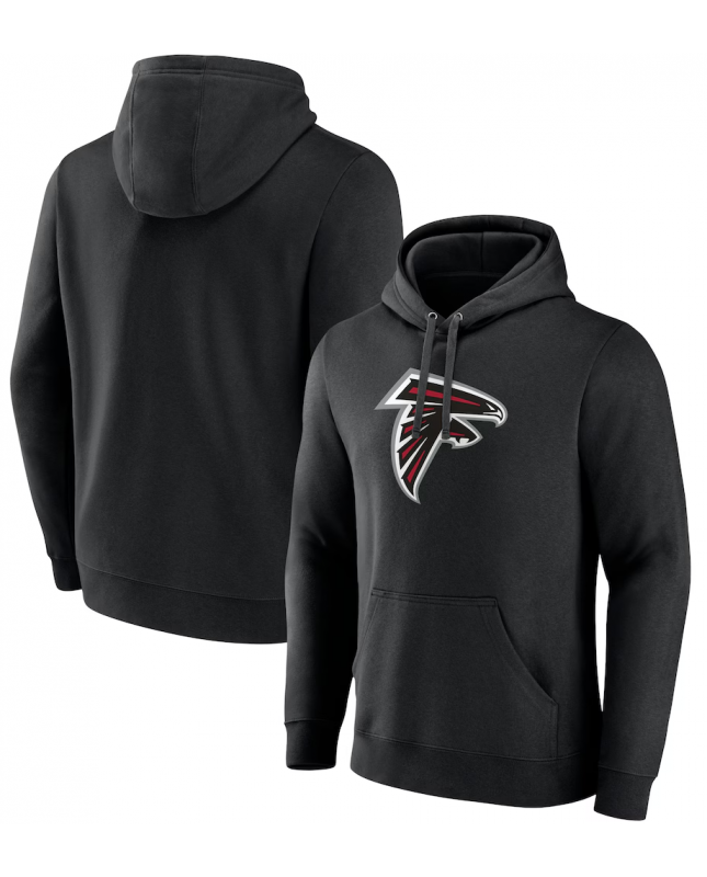 Atlanta Falcons – Schwarzer Pullover mit Kapuze und Hauptlogo