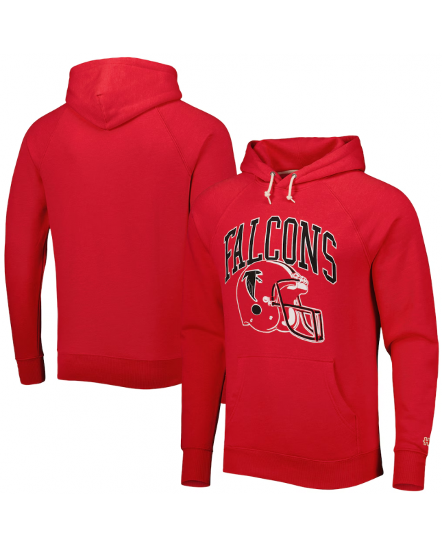 Homage Atlanta Falcons – Roter Retro-Helm – Raglan-Pullover mit Kapuze aus Tri-Blend-Material
