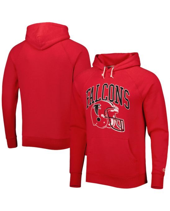 Homage Atlanta Falcons – Roter Retro-Helm – Raglan-Pullover mit Kapuze aus Tri-Blend-Material
