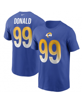 Nike Aaron Donald Los Angeles Rams T-Shirt in Royalblau mit Namen und Nummer
