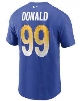 Nike Aaron Donald Los Angeles Rams T-Shirt in Royalblau mit Namen und Nummer