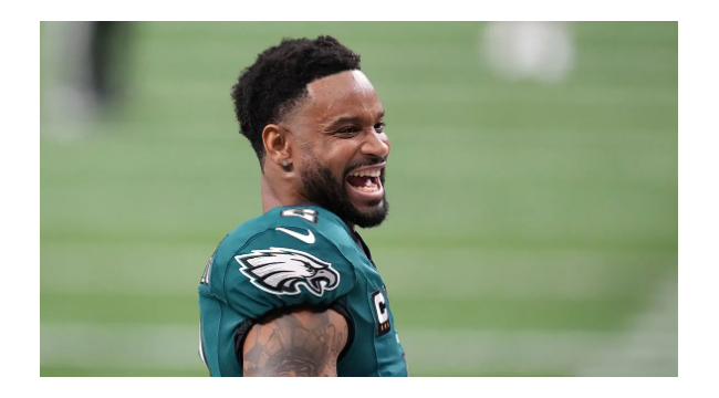 Ex-Eagles CB Darius Slay fällt Mikrofon auf Ex-49ers Rand für Super Bowl Verleumdung