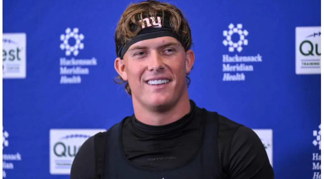 Giants' Jaxson Dart macht augenöffnende Wachstumseinlassung vor dem zweiten Jahr